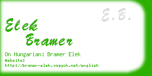 elek bramer business card